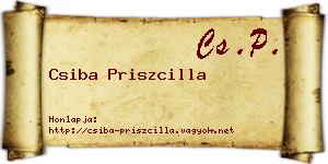 Csiba Priszcilla névjegykártya